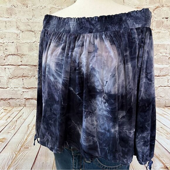 American Eagle velvet tie dye off shoulder top - Picture 1 of 7